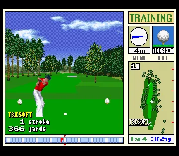 New 3D Golf Simulation - Harukanaru Augusta (Japan) (Rev 1) screen shot game playing